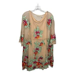 SOFT SURROUNDINGS Women's Silk Embroidered Mariella Tunic Size Large Retail $130